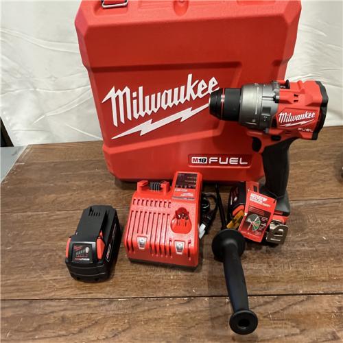 AS-ISMilwaukee 2904-22 Hammer Drill Driver Kit with Batteries  Charger & Tool Case  Red