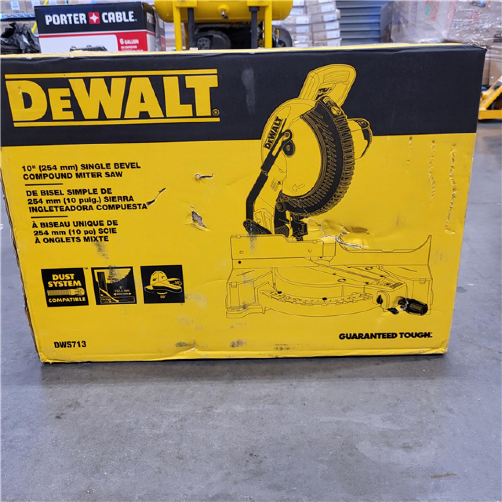 AS-IS  DEWALT 15 Amp Corded 10 in. Compound Single Bevel Miter Saw