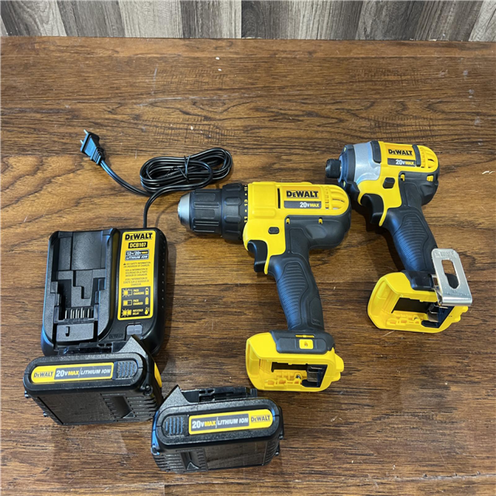 AS-IS DEWALT 20V MAX Lithium-Ion Brushed Cordless Drill/Impact (2-Tool) Combo Kit