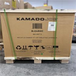 DALLAS LOCATION - Kamado Joe Big Joe II 24 in. Charcoal Grill in Red with Cart, Side Shelves, Grate Gripper, and Ash Tool