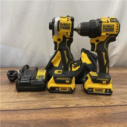 AS-IS DEWALT 20V MAX XR Cordless Drill/Driver, ATOMIC Impact Driver 2 Tool Combo Kit,