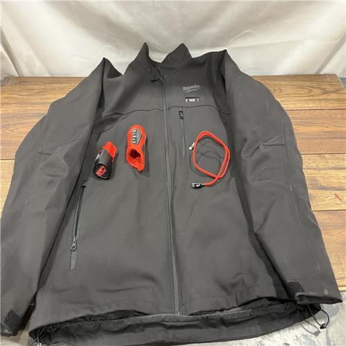 AS IS Men's X-Large M12 12-Volt Lithium-Ion Cordless Tough Shell Black Heated Jacket with (1) 3.0 Ah Battery and Charger