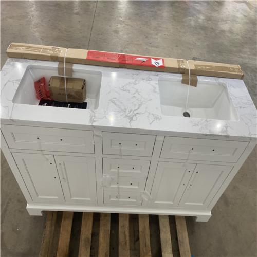 Houston Location AS-IS - Home Decorators Collection Doveton 60in. White - Bathroom Vanity