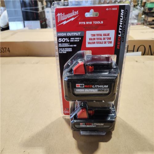 NEW! - Milwaukee M18 18-Volt Lithium-Ion High Output 6.0 Ah and 3.0 Ah Battery (2-Pack)