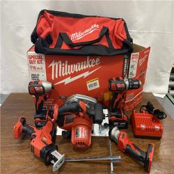 AS-IS Milwaukee M18 18-Volt Lithium-Ion Cordless Combo Tool Kit (5-Tool) with (1) 3.0Ah and (1) 1.5Ah Battery, (1) Charger, (1) Tool Bag