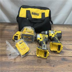 AS-IS DEWALT 20V MAX Cordless Brushless Hammer Drill/Driver 2 Tool Combo Kit with FLEXVOLT ADVANTAGE