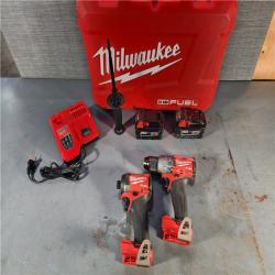 HOUSTON LOCATION - AS-IS Milwaukee M18 FUEL 18V Lithium-Ion Brushless Cordless Hammer Drill and Impact Driver Combo Kit (2-Tool) with 2 Batteries