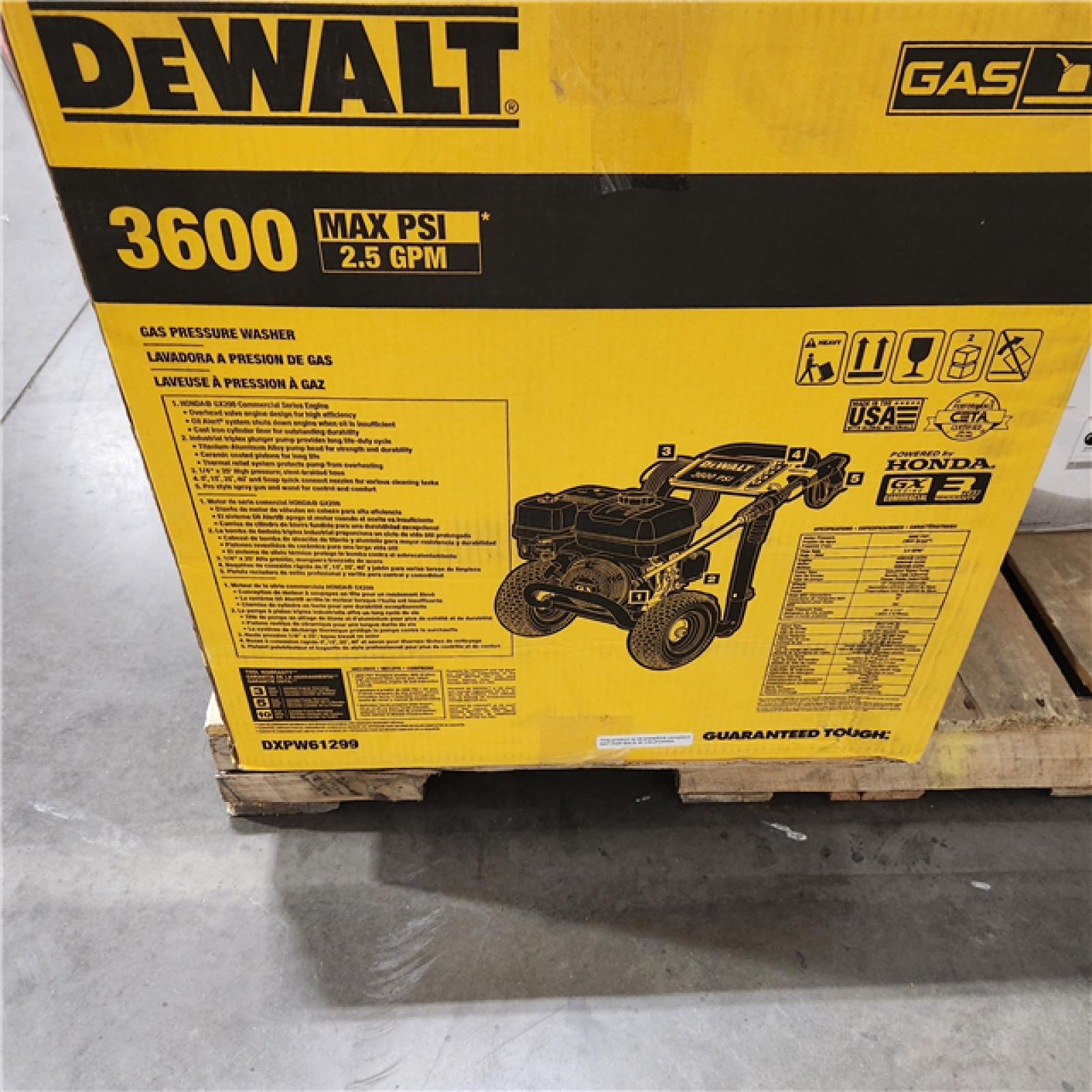 Dallas Location - As-Is DEWALT 3600 PSI 2.5 GPM Gas Pressure Washer