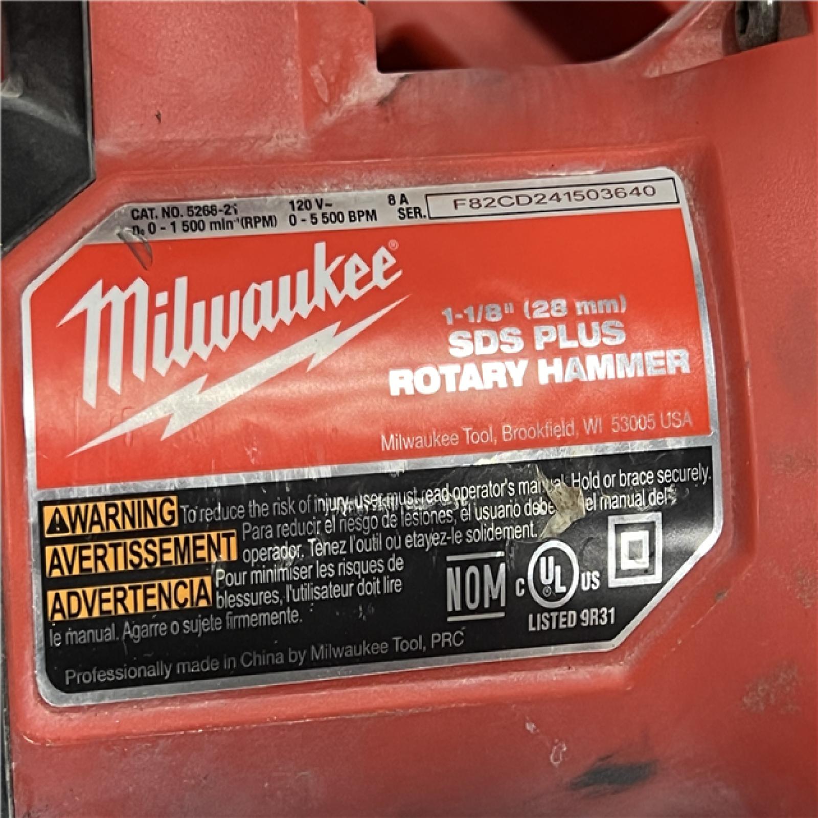 AS-IS Milwaukee 1-1/8 in. Corded SDS-Plus Rotary Hammer