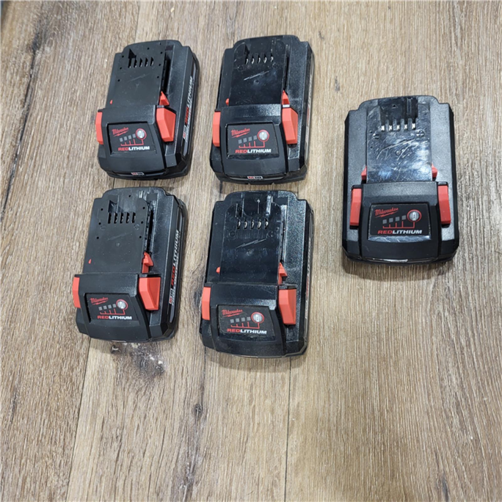 AS-IS Milwaukee M18 18V Lithium-Ion HIGH OUTPUT CP 3.0Ah Battery Pack (5-Pack)