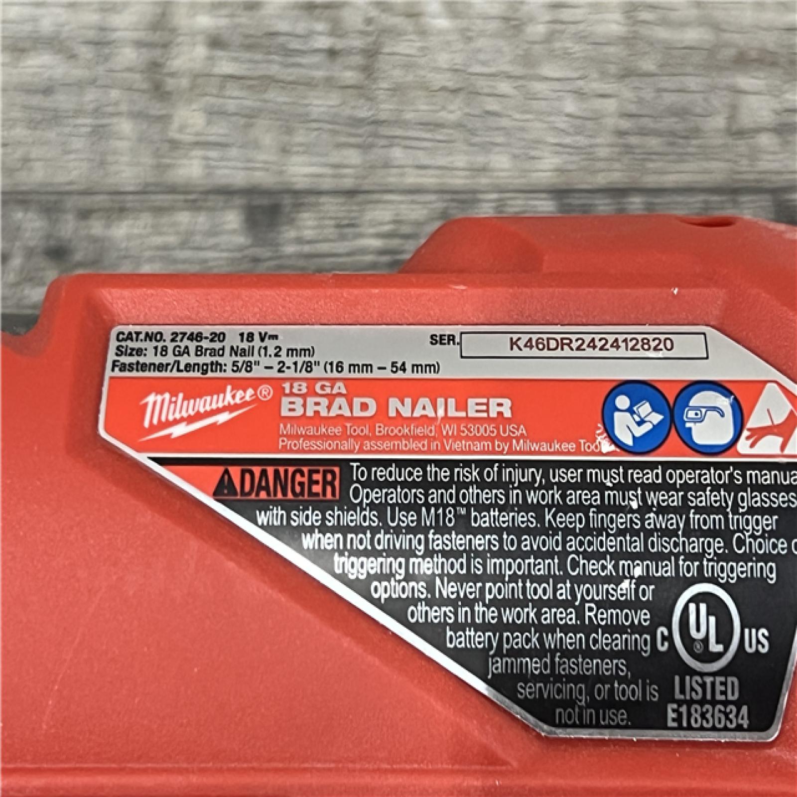 AS-IS Milwaukee M18 FUEL 18 Gauge Brad Nailer