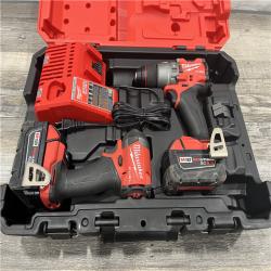 AS-IS MILWAUKEE M18 FUEL 18V Lithium-Ion Brushless Cordless Hammer Drill and Impact Driver Combo Kit (2-Tool) with 2 Batteries