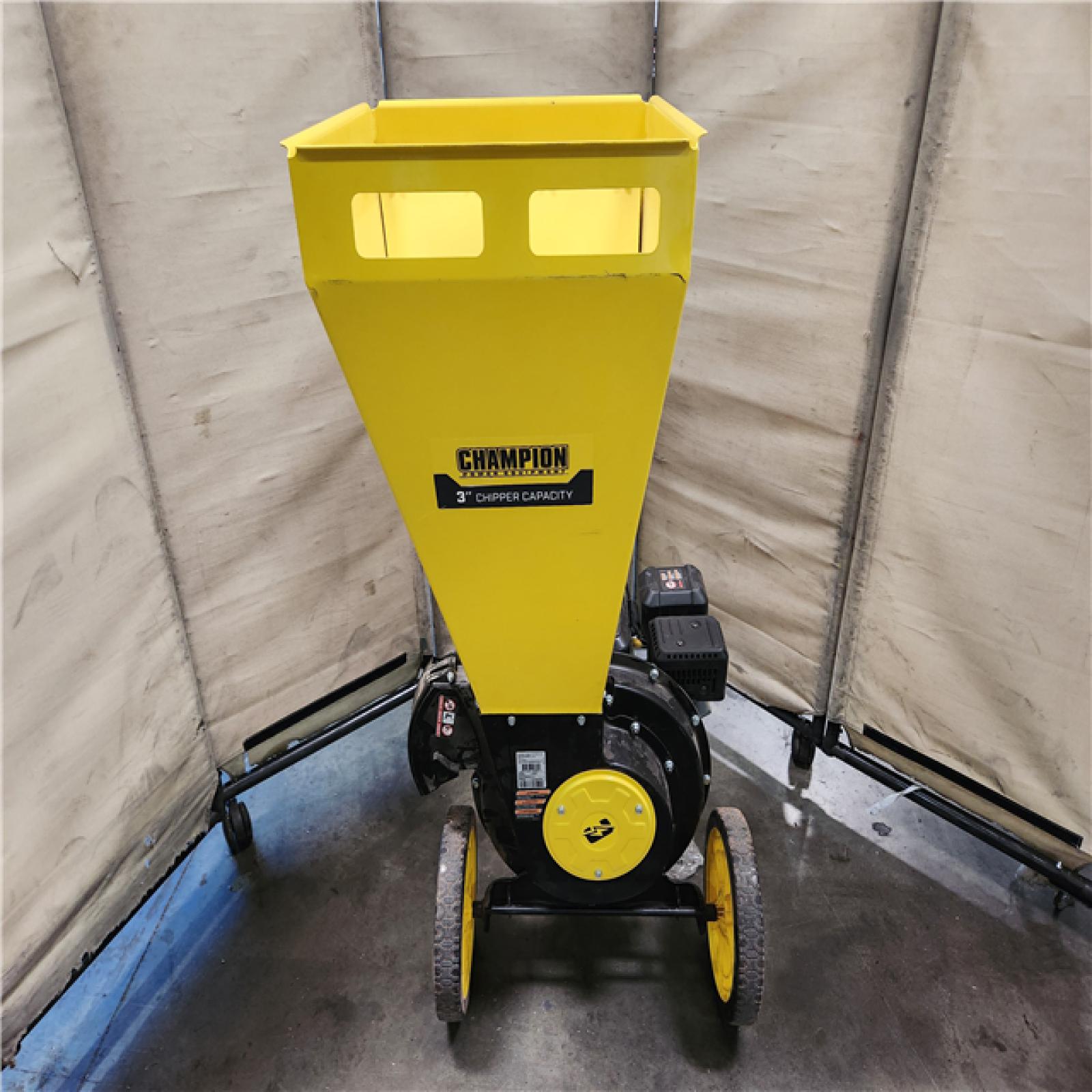 California AS-IS Champion Power Equipment 3 in. Dia 224 Cc 2-in-1 Upright Gas Powered Wood Chipper Shredder