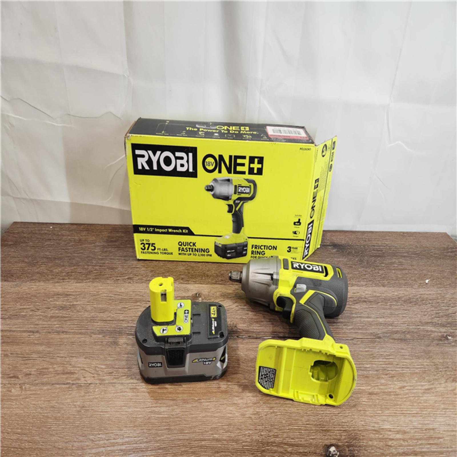 AS-IS RYOBI ONE+ 18V Cordless 1/2 in. Impact Wrench Kit with 4.0