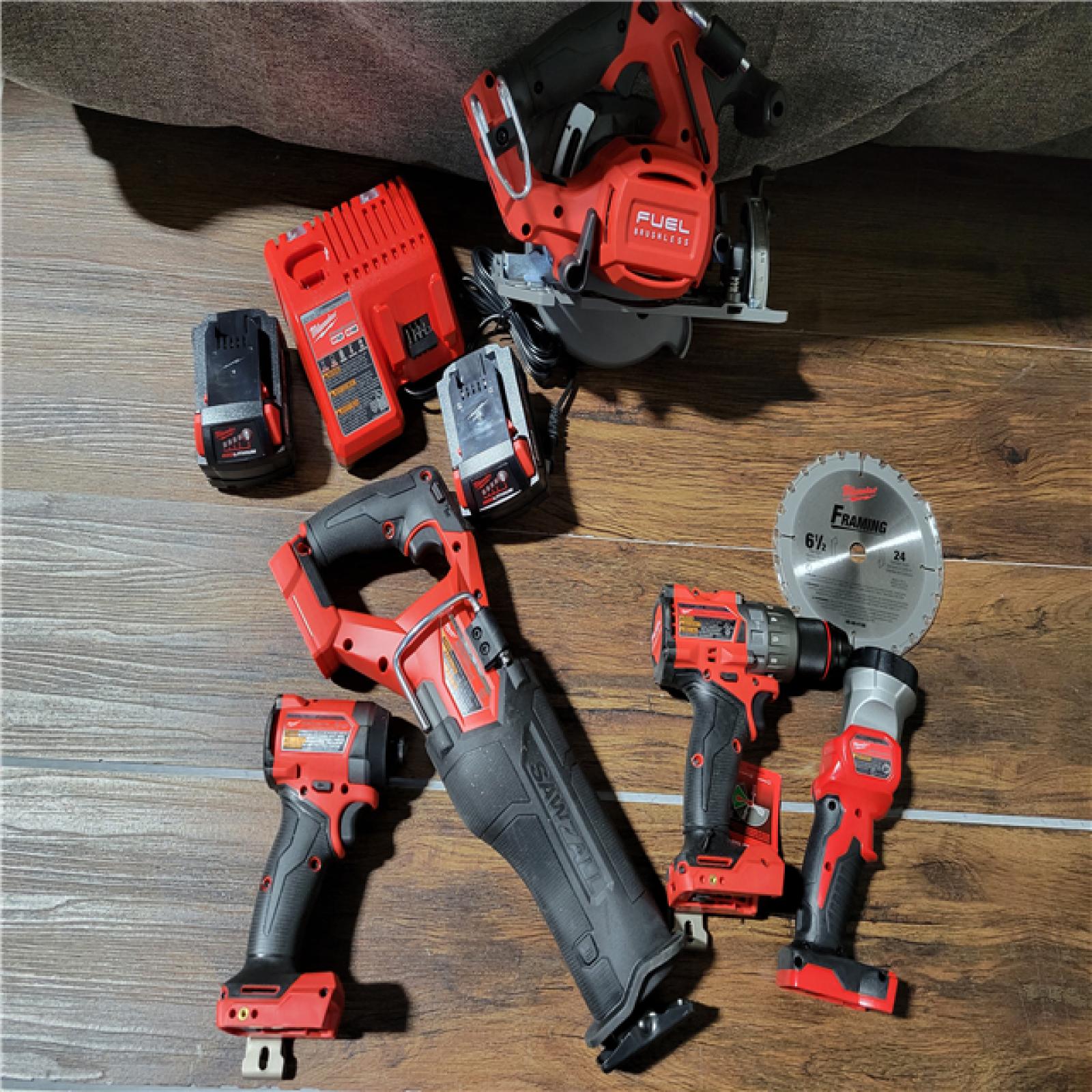 CALIFORNIA NEW MILWAUKEE M18 FUEL 5-TOOL COMBO KIT(BATTERIES,CHARGER,AND BAG INCLUDED)