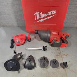 HOUSTON LOCATION - AS-IS M12 12-Volt Lithium-Ion Cordless Drain Cleaning Airsnake Air Gun Kit with (1) 2.0Ah Battery, Toilet Attachments