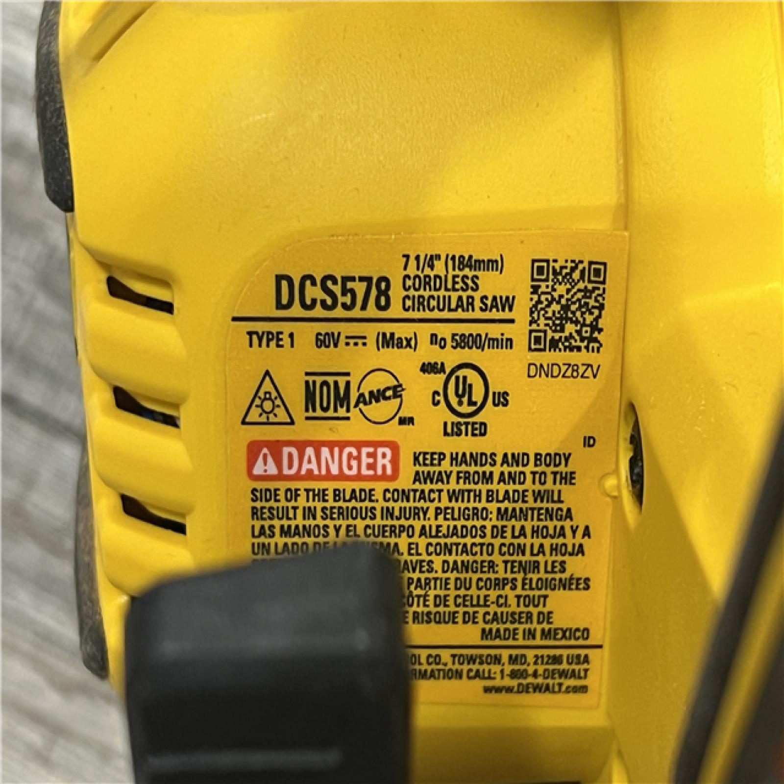 AS-IS DeWALT Flexvolt Max 7-1/4  60V Brushless Circular Saw DCS578B (Bare Tool)