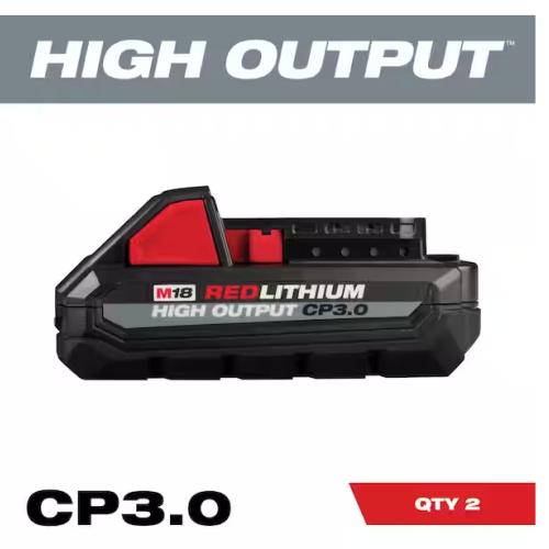 NEW! - Milwaukee M18 18V Lithium-Ion HIGH OUTPUT CP 3.0Ah Battery Pack (2-Pack)