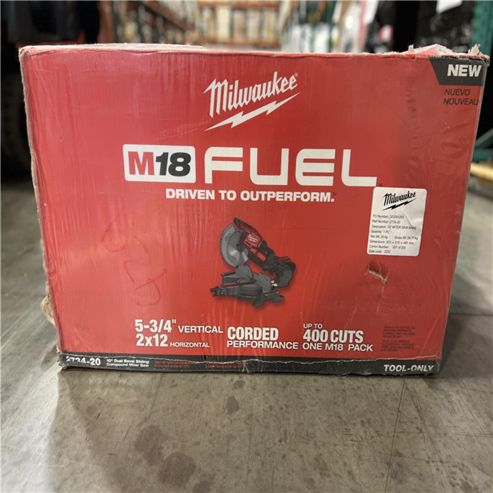 NEW! - Milwaukee M18 FUEL 18V Lithium-Ion Brushless Cordless 10 in. Dual Bevel Sliding Compound Miter Saw (Tool-Only)