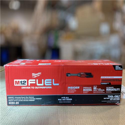 NEW! - Milwaukee M12 FUEL INSIDER 12V Lithium-Ion Brushless Cordless 1/4 in. - 3/8 in. Extended Reach Box Ratchet (Tool-Only)