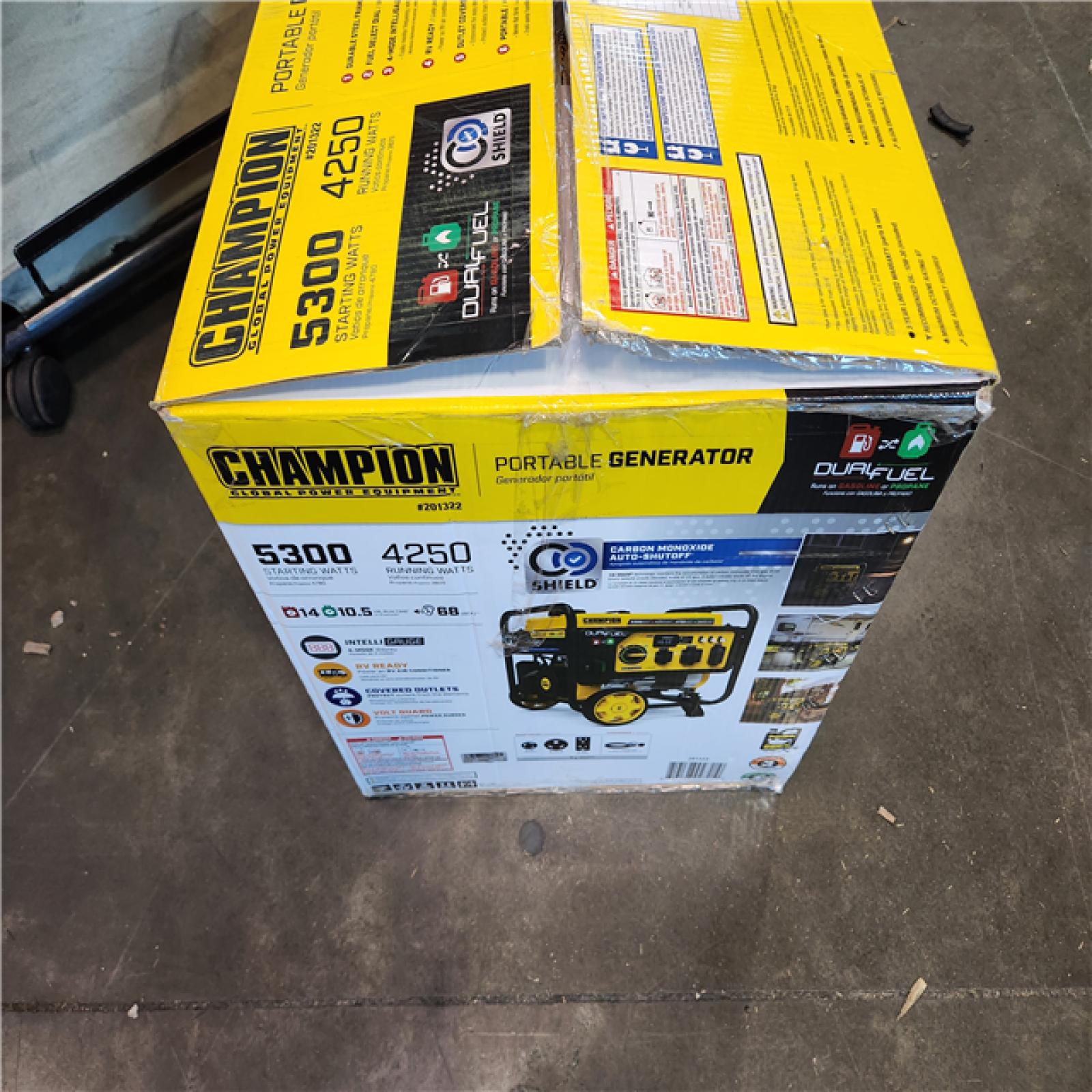 California AS-IS Champion Power Equipment 4250-Watt Recoil Start Duel Fuel Generator