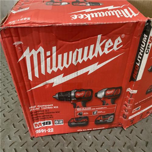 Houston location AS-IS Milwaukee Electric Tools 2691-22 MILWAUKEE M18 COMBO KITS LIKE NEW (MISSING ONE BATTERY)