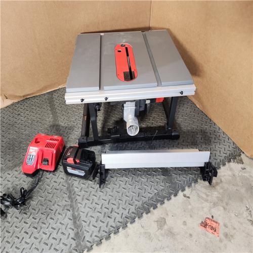 HOUSTON LOCATION - AS-IS Milwaukee M18 FUEL ONE-KEY 18- Volt Lithium-Ion Brushless Cordless 8-1/4 in. Table Saw Kit W/(1) 12.0Ah Battery & Rapid Charger