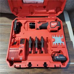 CALIFORNIA AS-IS MILWAUKEE M18 SHORT THROW PRESS TOOL(BATTERIES AND CHARGER INCLUDED)