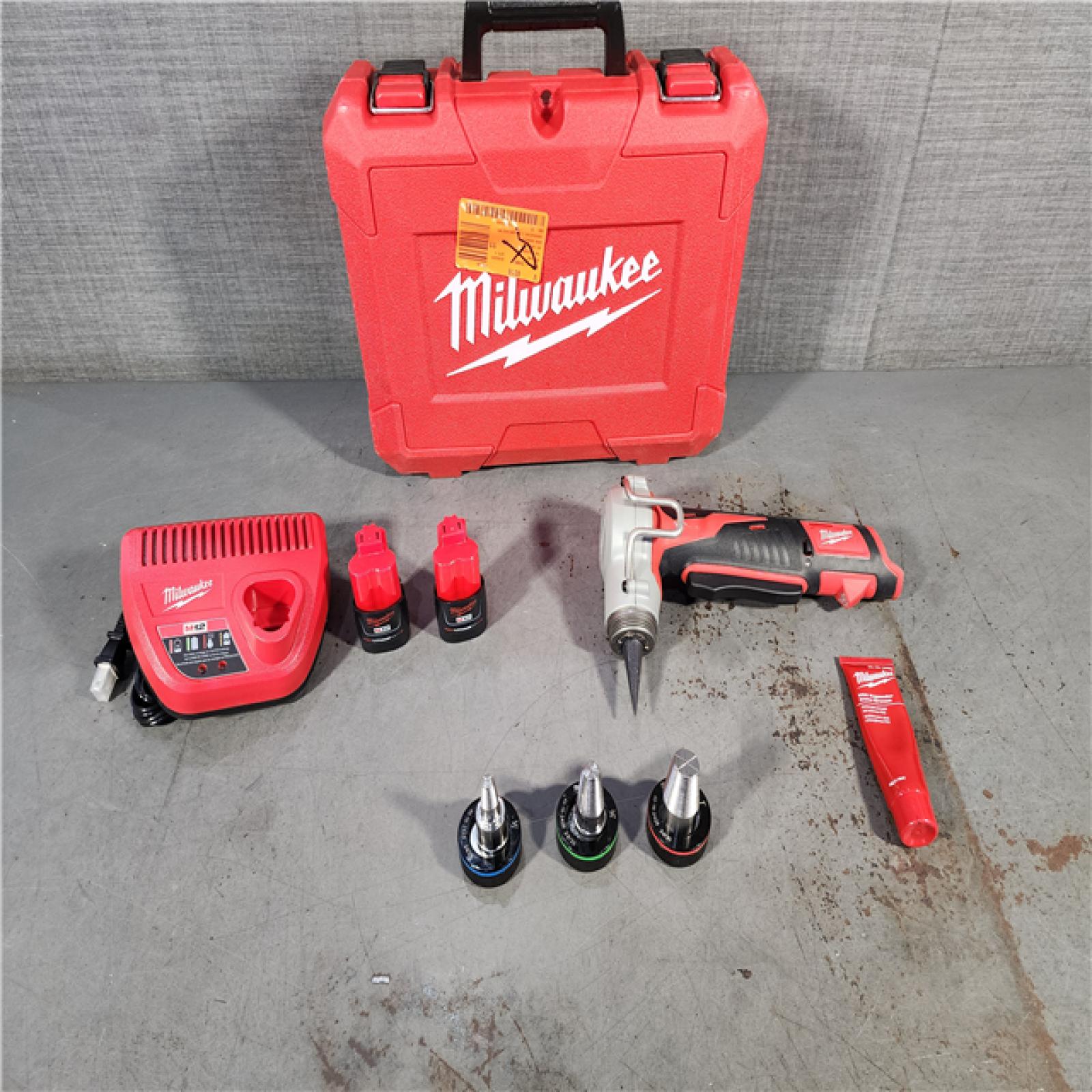 HOUSTON LOCATION - AS-IS M12 12-Volt Lithium-Ion Cordless PEX Expansion Tool Kit with (2) 1.5 Ah Batteries, (3) Expansion Heads and Hard Case