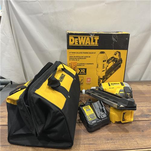 AS-IS DeWalt 20V MAX Brushless Cordless 2-Speed 30° Paper Collated Framing Nailer Kit