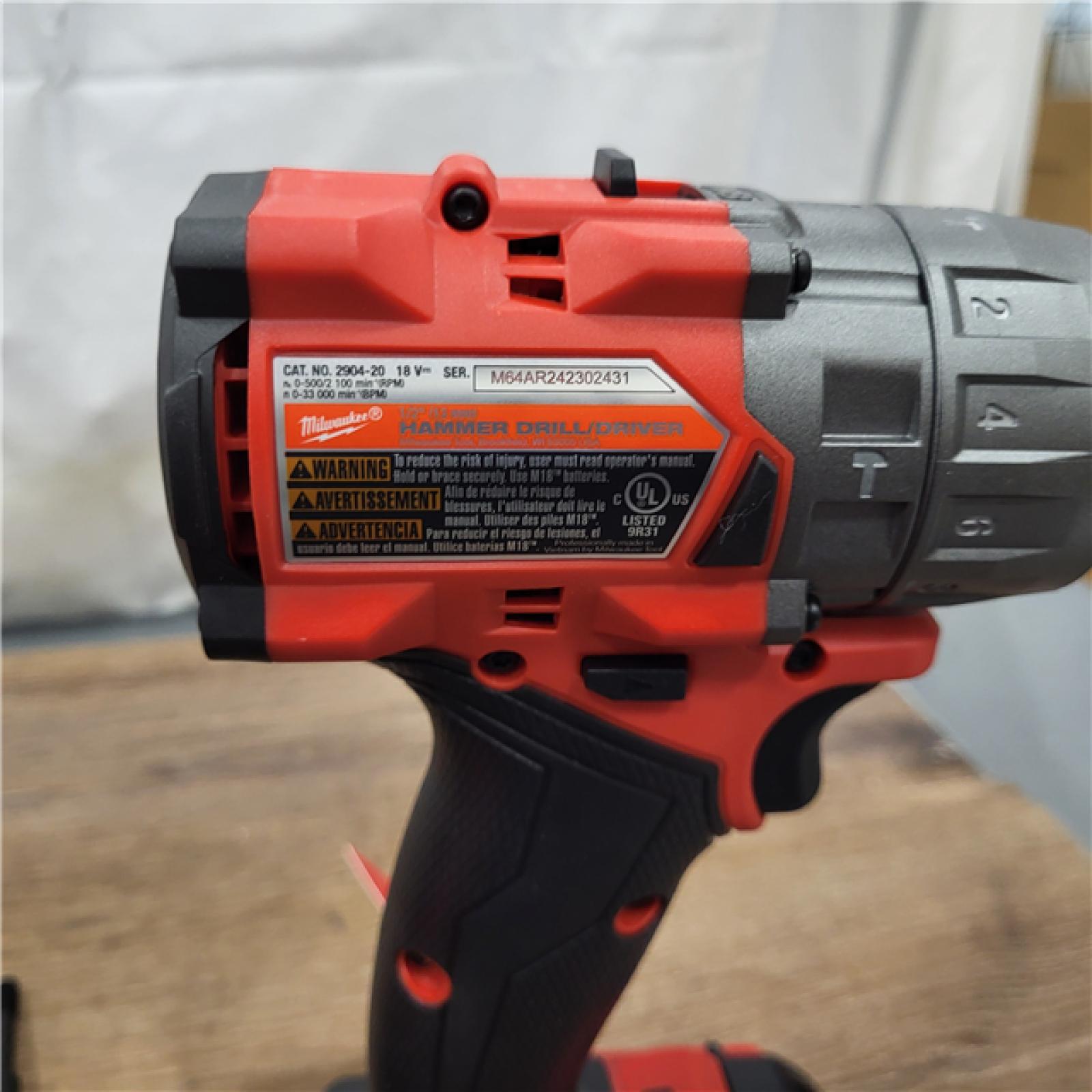 AS-IS Milwaukee M18 FUEL 18V Lithium-Ion Brushless Cordless Hammer Drill and Impact Driver Combo Kit (2-Tool) with 2 Batteries