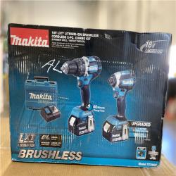 NEW! - Makita 18V LXT Lithium-Ion Brushless Cordless Hammer Drill and Impact Driver Combo Kit (2-Tool) w/ (2) 4Ah Batteries, Bag