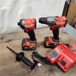 AS-IS Milwaukee M18 FUEL 18V Lithium-Ion Brushless Cordless Hammer Drill and Impact Driver Combo Kit (2-Tool) with 2 Batteries