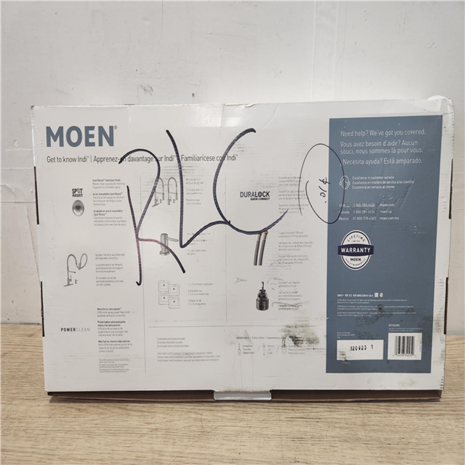 Phoenix Location NEW MOEN Indi Single-Handle Pre-Rinse Spring Pulldown Sprayer Kitchen Faucet with Power Clean in Spot Resist Stainless