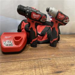 AS-IS Milwaukee M12 12V Lithium-Ion Cordless Drill Driver/Impact Driver Combo Kit