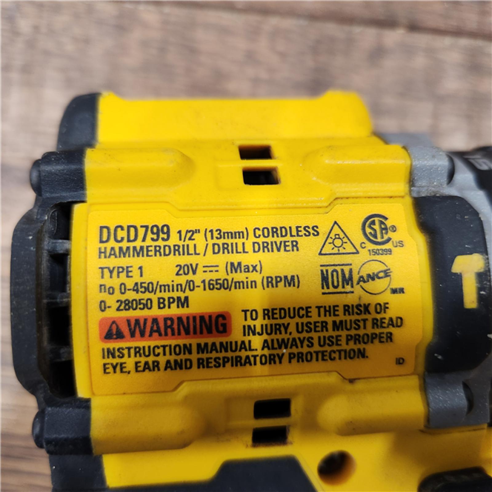 AS-IS DeWalt ATOMIC 20-Volt Lithium-Ion Cordless 1/2 in. Compact Hammer Drill with 3.0Ah Battery, Charger and Bag