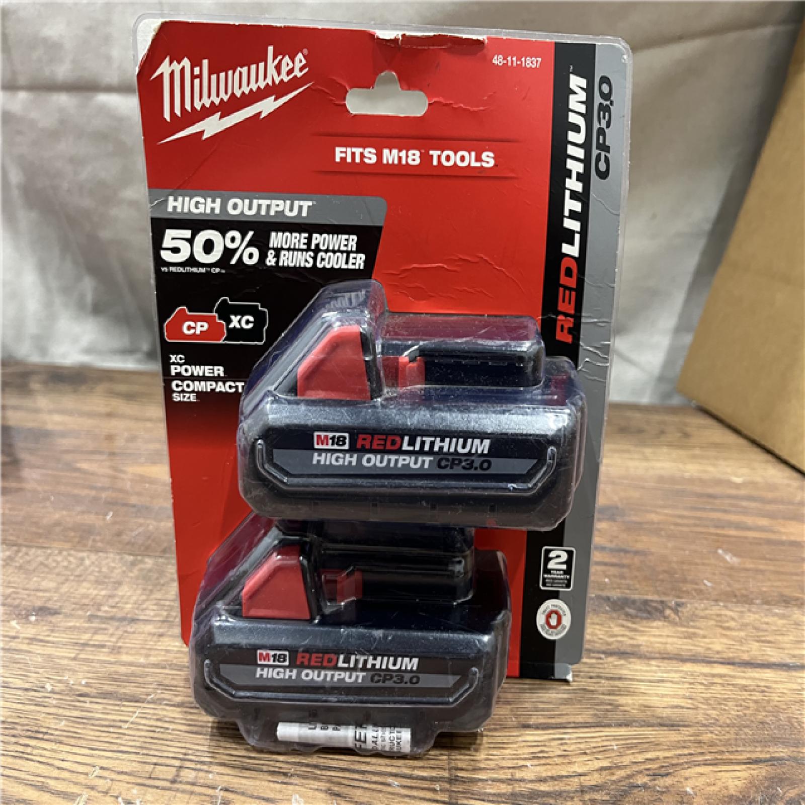 NEW - Milwaukee M18 18-Volt Lithium-Ion HIGH OUTPUT CP 3.0Ah Battery Pack (2-Pack)