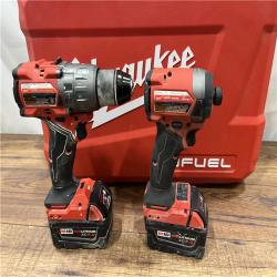 AS IS Milwaukee M18 FUEL 18V Lithium-Ion Brushless Cordless Hammer Drill and Impact Driver Combo Kit (2-Tool) with 2 Batteries