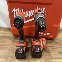 AS IS Milwaukee M18 FUEL 18V Lithium-Ion Brushless Cordless Hammer Drill and Impact Driver Combo Kit (2-Tool) with 2 Batteries