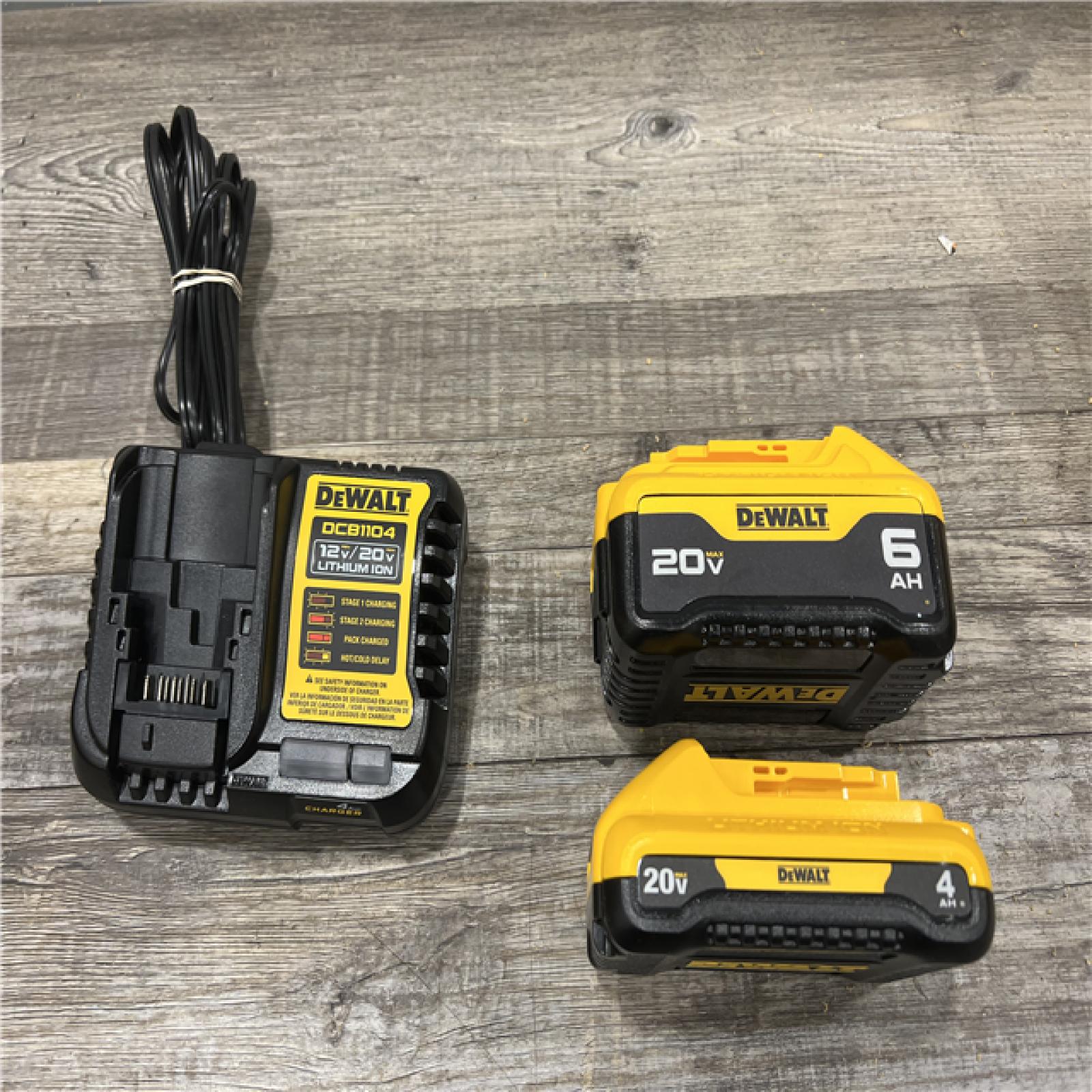 AS-IS DEWALT 20V MAX Lithium-Ion 6.0Ah and 4.0Ah Battery and Charger Starter Kit