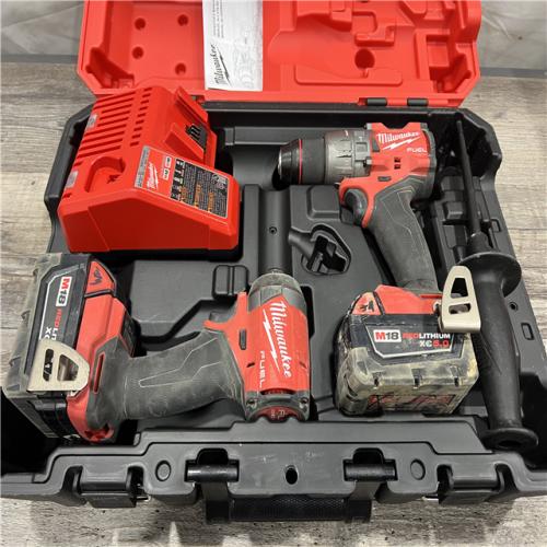 AS-IS Milwaukee M18 FUEL 18V Lithium-Ion Brushless Cordless Hammer Drill and Impact Driver Combo Kit (2-Tool) with 2 Batteries