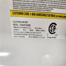 Phoenix Location NEW Samsung 7.2 cu. ft. Vented Electric Dryer with Sensor Dry in White DVE45T3200W