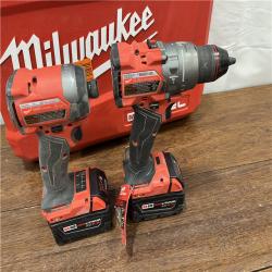 AS-ISMilwaukee M18 FUEL 18V Lithium-Ion Brushless Cordless Hammer Drill and Impact Driver Combo Kit (2-Tool) with 2 Batteries