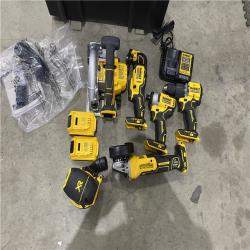 Houston location AS-IS DEWALT 20-Volt Lithium-Ion Cordless Combo Kit (6-Tool) with Tough System Case, Two 2.0 Ah Batteries and 4.0 Ah Battery