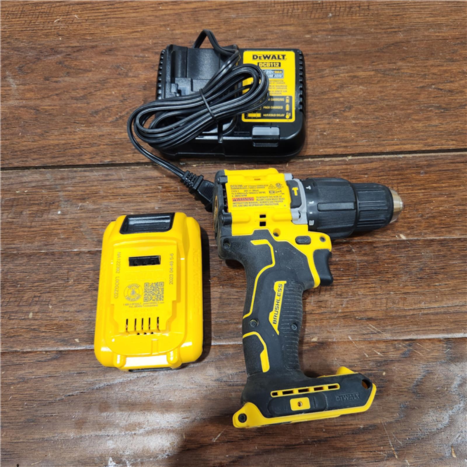 AS-IS ATOMIC 20-Volt Lithium-Ion Cordless 1/2 in. Compact Hammer Drill with 3.0Ah Battery, Charger and Bag