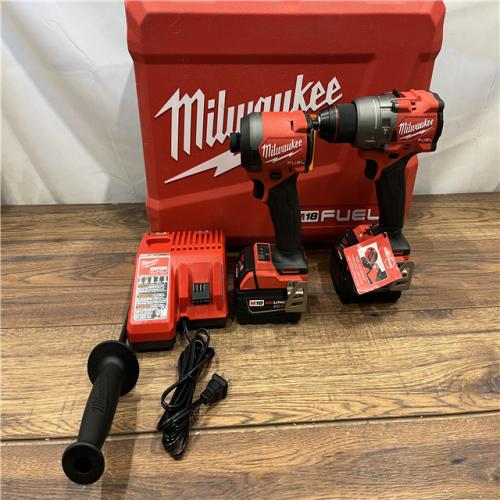 AS IS Milwaukee M18 FUEL 18V Lithium-Ion Brushless Cordless Hammer Drill and Impact Driver Combo Kit (2-Tool) with 2 Batteries