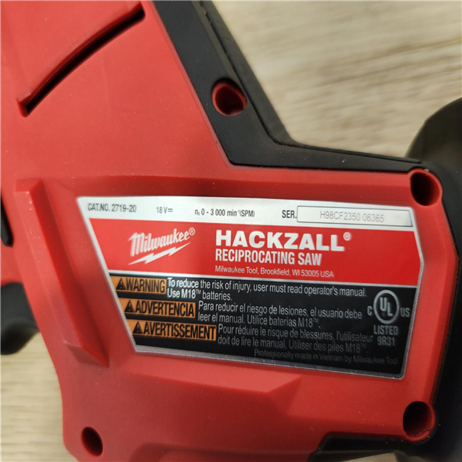 Phoenix Location NEW Milwaukee M18 FUEL 18V Lithium-Ion Brushless Cordless HACKZALL Reciprocating Saw (Tool-Only)