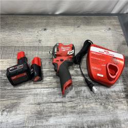 AS-IS Milwaukee 2554-22 M12 FUEL Stubby 3/8 in. Impact Wrench Kit (2 Ah/4 Ah)