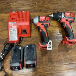 AS-IS Milwaukee 2697-22 M18 18-Volt 1/2-Inch 2-Tool Combo Kit Includes Charger,  (2) 3.0 AH Battery and Bag