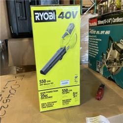 NEW Ryobi 40V 120 MPH 550 CFM Cordless Battery Blower with 4.0 Ah Battery and Charger